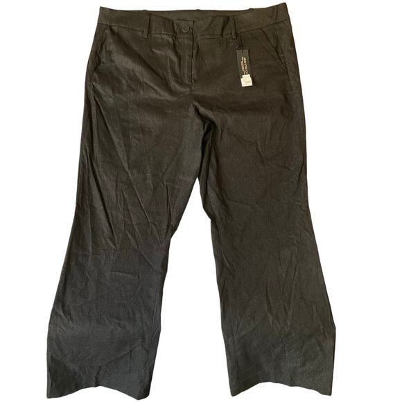 Lane Bryant Women Dress Pants size 22 Regular US Black Slim Flared Leg Mid Rise - Picture 1 of 9